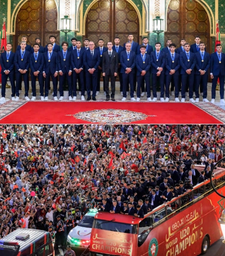 Eine historische königliche Audienz für die Lionceaux de l-Atlas, Weltmeister der U20