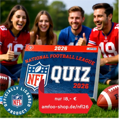 NFL Quizkalender 2026: Genieße mit Doppelter Quiz-Power die NFL Saison NFL Quizkalender 2026: Genieße mit Doppelter Quiz-Power die NFL Saison