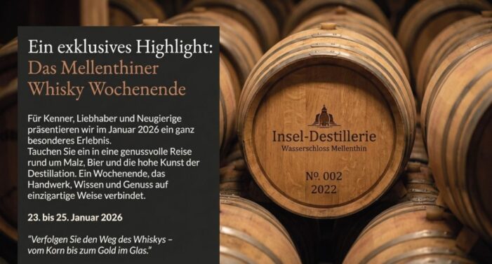 Start der exklusiven Whisky-Wochenenden auf Wasserschloss Mellenthin