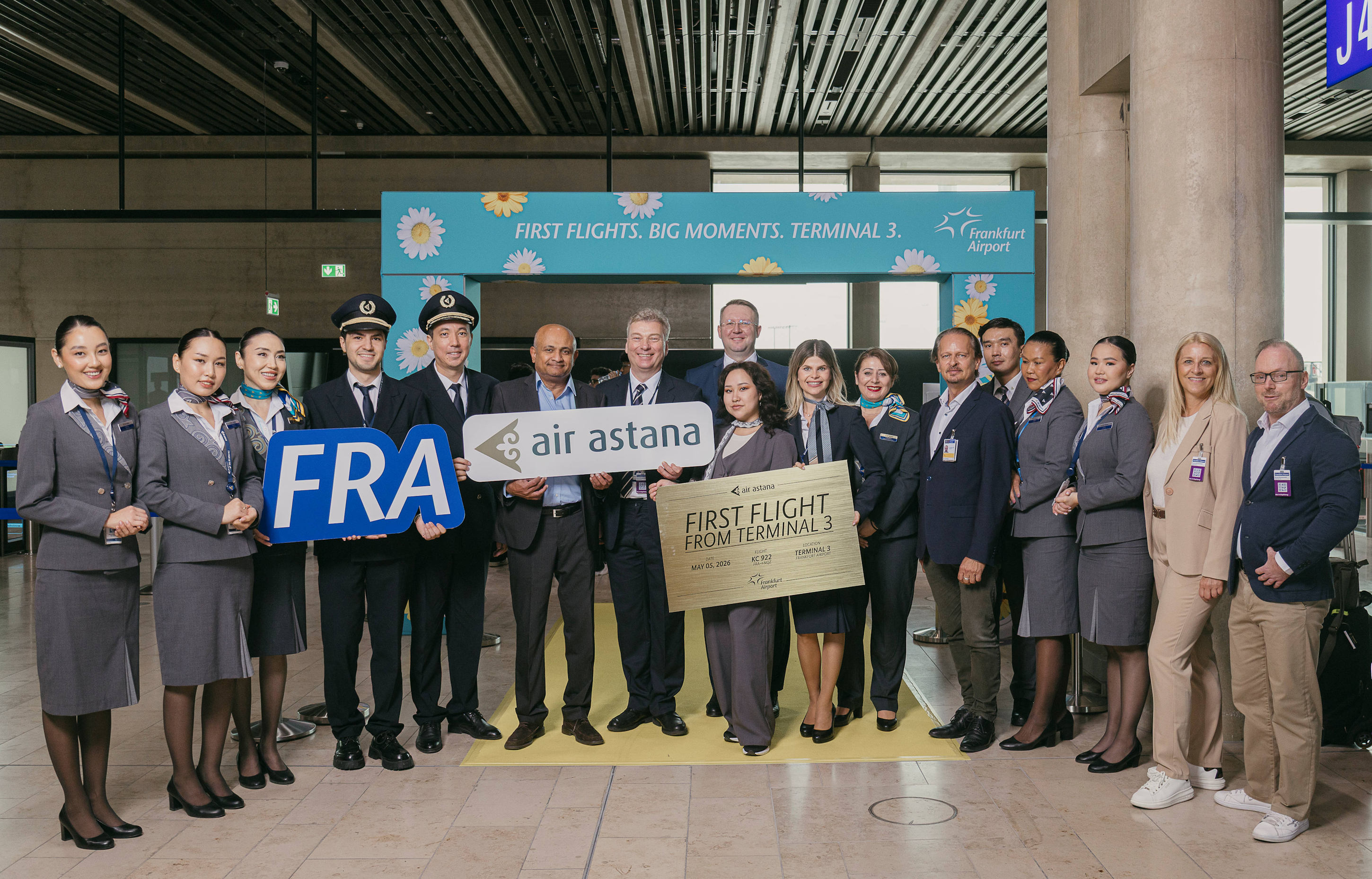 Touchdown im T3: Air Astana ist am Flughafen Frankfurt ins neue Terminal gezogen