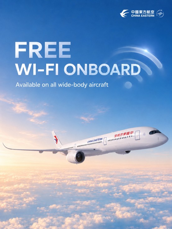 China Eastern Airlines bietet Gratis-WLAN in allen Großraumjets