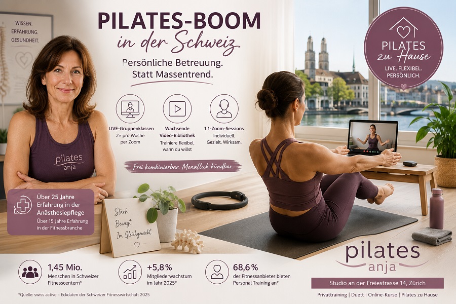Pilates-Boom in der Schweiz: Zürcher Studio setzt auf persönliche Betreuung statt Massentrend Pilates-Boom in der Schweiz: Zürcher Studio setzt auf persönliche Betreuung statt Massentrend