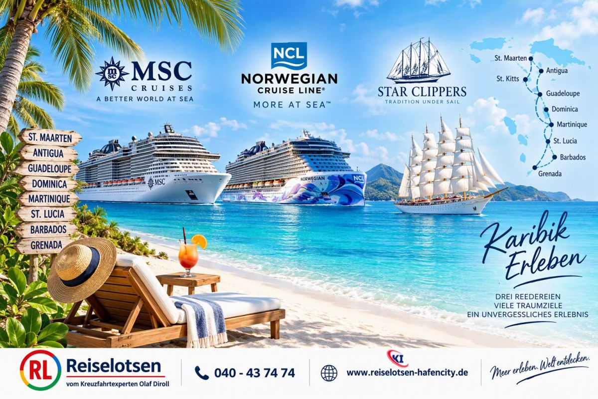 Karibik-Kreuzfahrten: NCL, MSC und Star Clippers – Angebote und Ausblick 2027